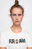 CONTRAST TWEED T-SHIRT