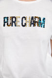 CONTRAST TWEED T-SHIRT