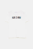 CONTRAST TWEED T-SHIRT