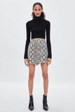 SNAKESKIN PRINT MINI SKIRT