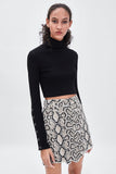 SNAKESKIN PRINT MINI SKIRT