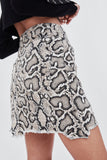 SNAKESKIN PRINT MINI SKIRT