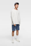 TEXTURED WEAVE OVERSIZED SWEATSHIRT