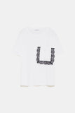 T-SHIRT WITH LACE POCKET