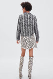 SNAKESKIN PRINT CROPPED SHIRT