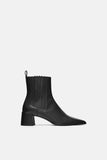 LEATHER HIGH-HEEL ANKLE BOOTS