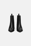 LEATHER HIGH-HEEL ANKLE BOOTS