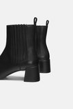 LEATHER HIGH-HEEL ANKLE BOOTS