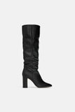 HIGH-HEEL LEATHER BOOTS