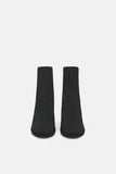 FABRIC HIGH HEEL ANKLE BOOTS