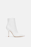 LEATHER STILETTO-HEEL ANKLE BOOTS