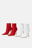 LEATHER STILETTO-HEEL ANKLE BOOTS