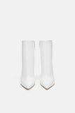 LEATHER STILETTO-HEEL ANKLE BOOTS