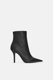 LEATHER STILETTO-HEEL ANKLE BOOTS