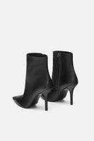LEATHER STILETTO-HEEL ANKLE BOOTS