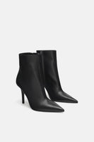 LEATHER STILETTO-HEEL ANKLE BOOTS