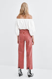 WIDE-LEG, HI-RISE COLOURED JEANS