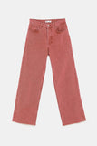 WIDE-LEG, HI-RISE COLOURED JEANS