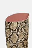 SNAKESKIN PRINT HEELED BOOTS