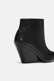 LEATHER WEDGE ANKLE BOOTS