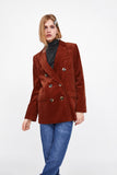 DOUBLE-BREASTED CORDUROY BLAZER