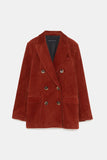 DOUBLE-BREASTED CORDUROY BLAZER