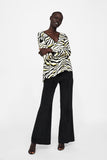 OVERSIZED ZEBRA PRINT BLOUSE
