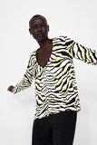 OVERSIZED ZEBRA PRINT BLOUSE