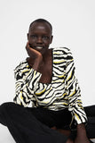 OVERSIZED ZEBRA PRINT BLOUSE