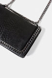 EMBOSSED CHAIN-TRIMMED BAG