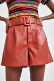 FAUX LEATHER BERMUDA SHORTS