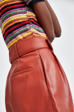FAUX LEATHER BERMUDA SHORTS