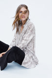 ANIMAL PRINT ASYMMETRIC SHIRT